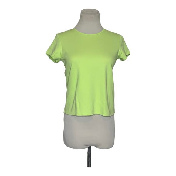 Eileen Fisher lime green short sleeves top size SP - Picture 2 of 9